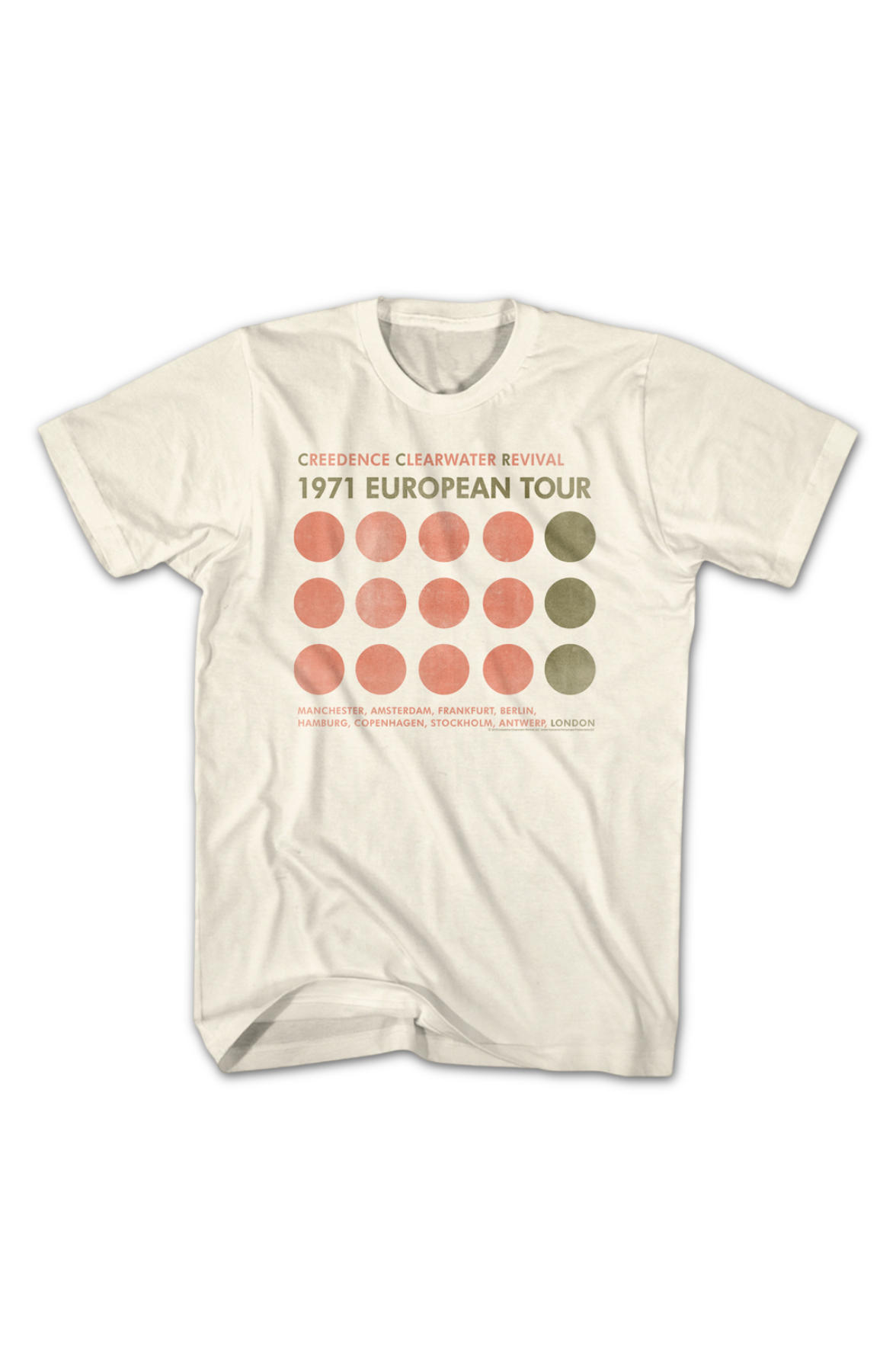 1971 European Tour Creedence Clearwater Revival T-Shirt