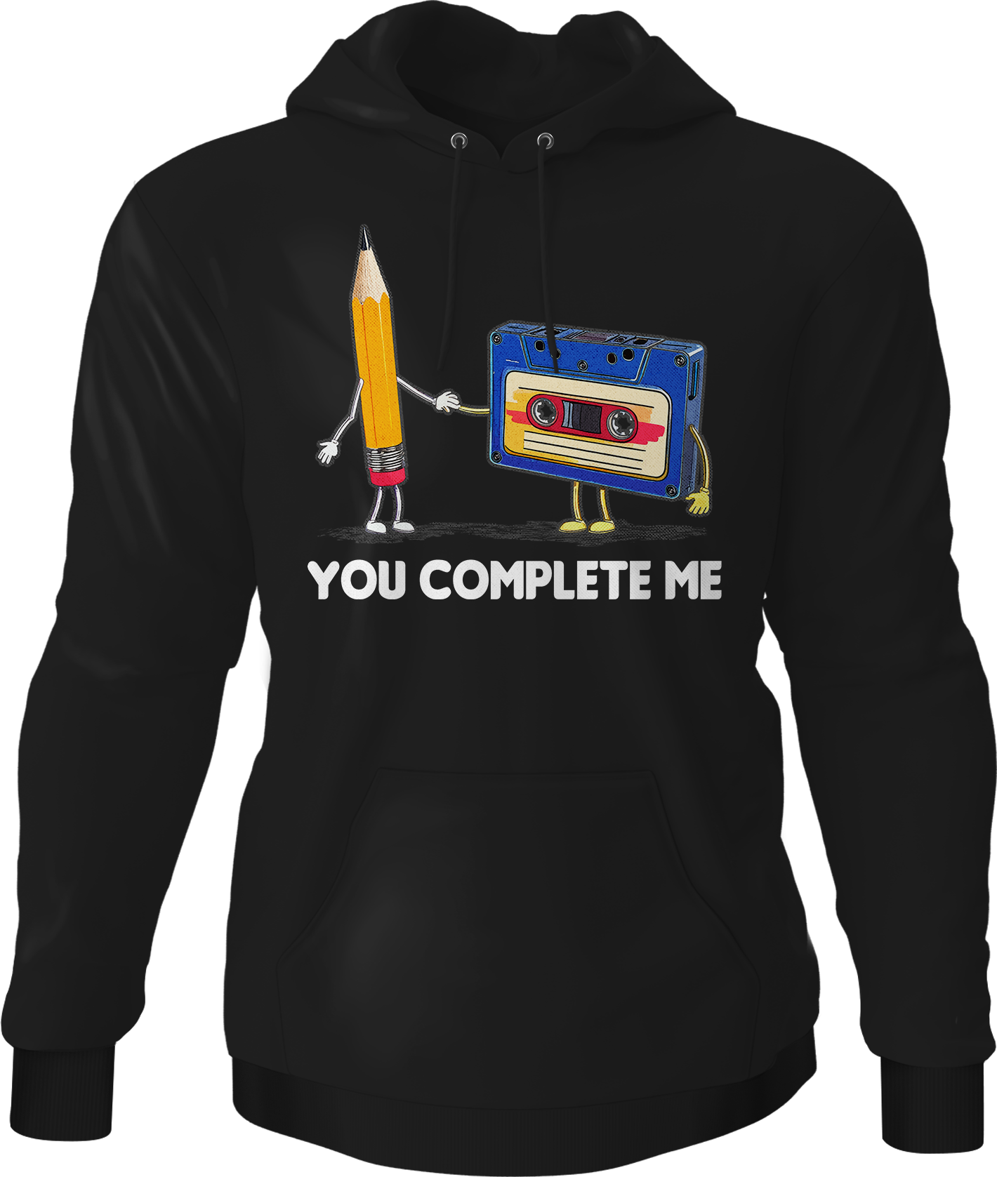 You Complete Me Pencil & Cassette Hoodie