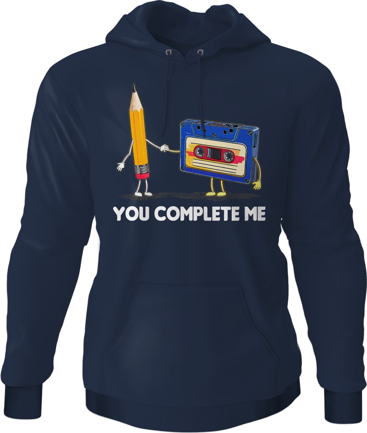 You Complete Me Pencil & Cassette Hoodie