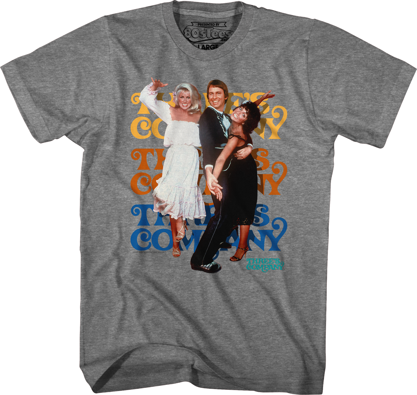 Chrissy Snow, Jack Tripper And Janet Wood Three's Company T-Shirt