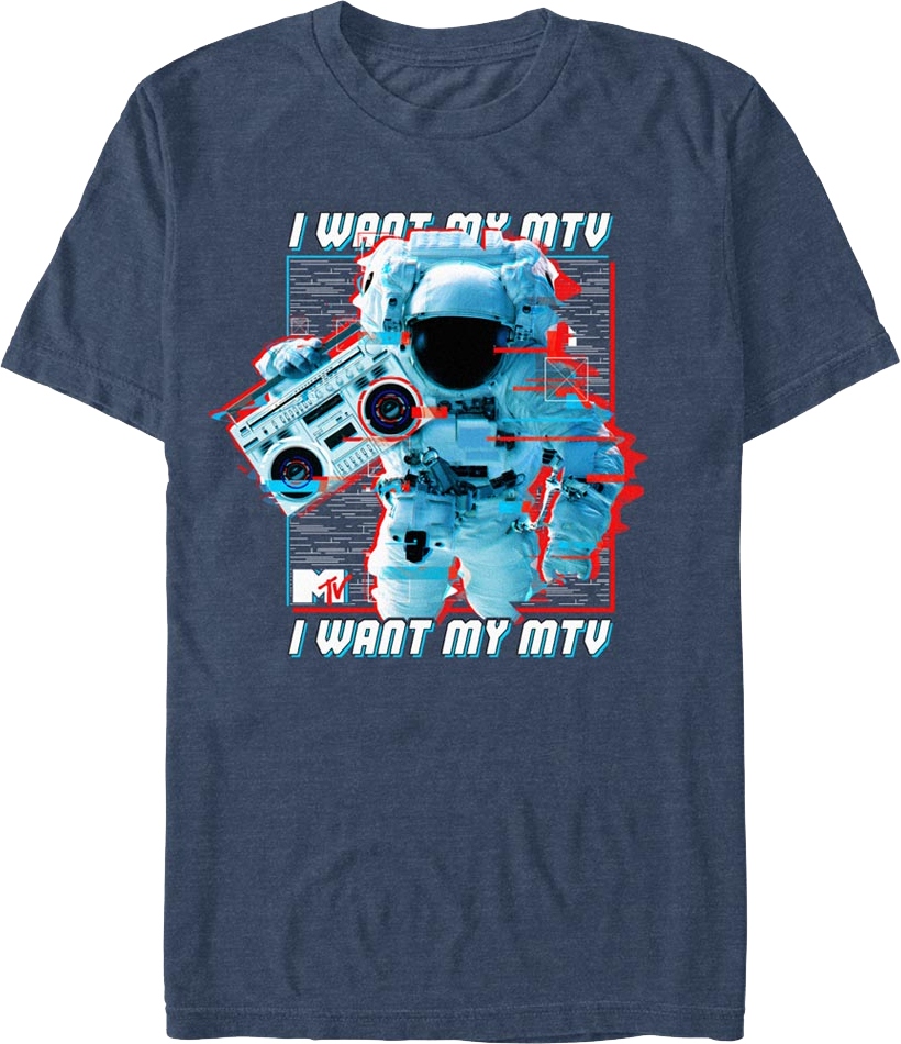 Astronaut Boom Box I Want My MTV Shirt