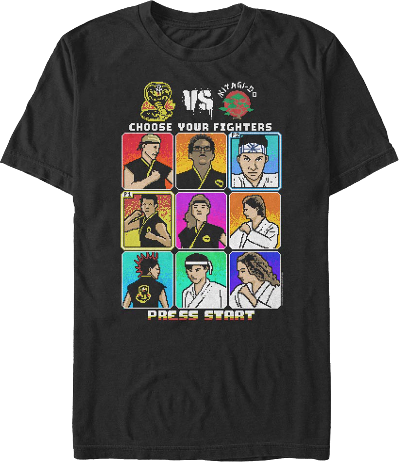 Choose Your 8-Bit Fighters Cobra Kai T-Shirt