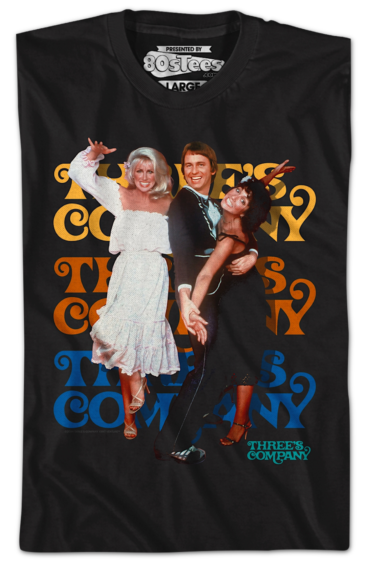 Chrissy Snow, Jack Tripper And Janet Wood Three's Company T-Shirt
