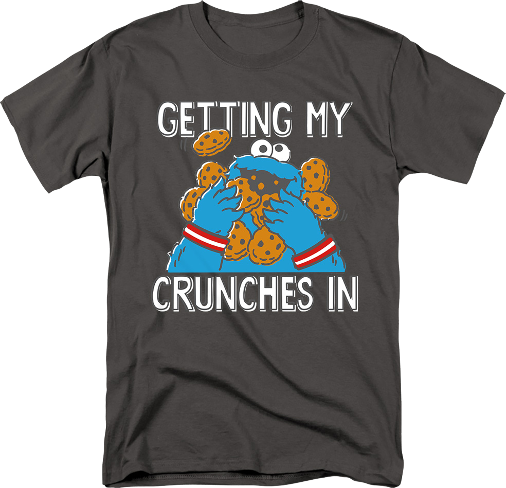 Cookie Monster Getting My Crunches In Sesame Street T-Shirt