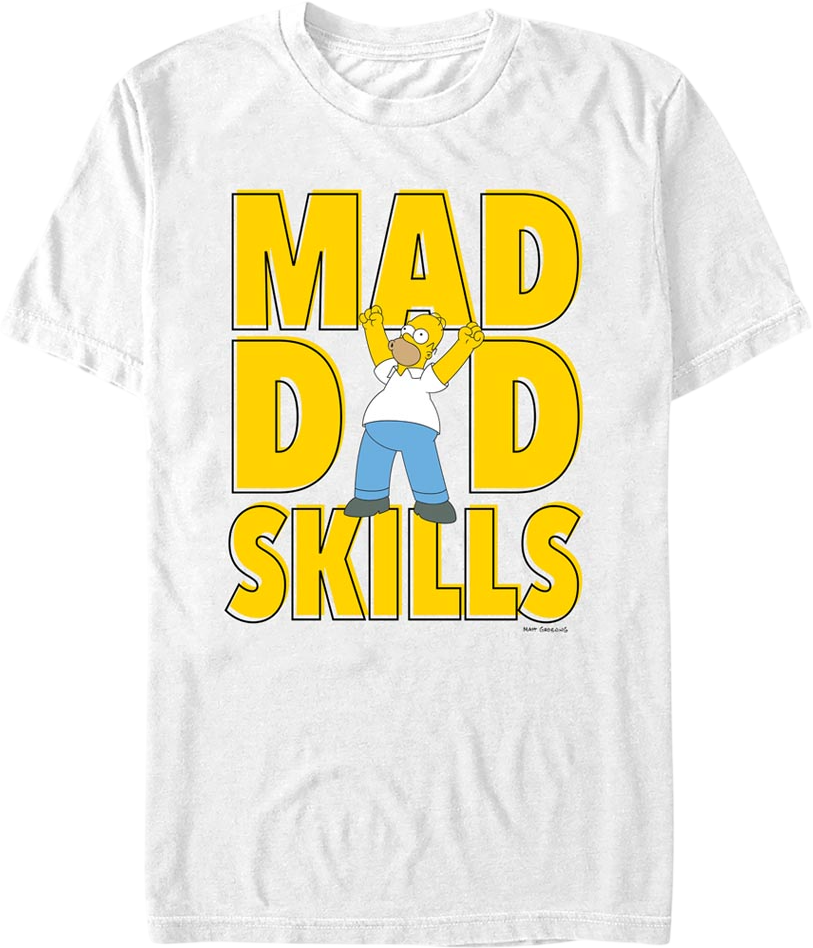 Homer Simpson Mad Dad Skills Simpsons T-Shirt
