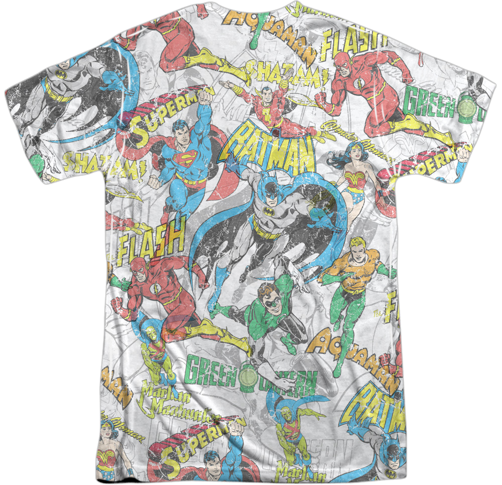 Justice League Front & Back Collage DC Comics T-Shirt
