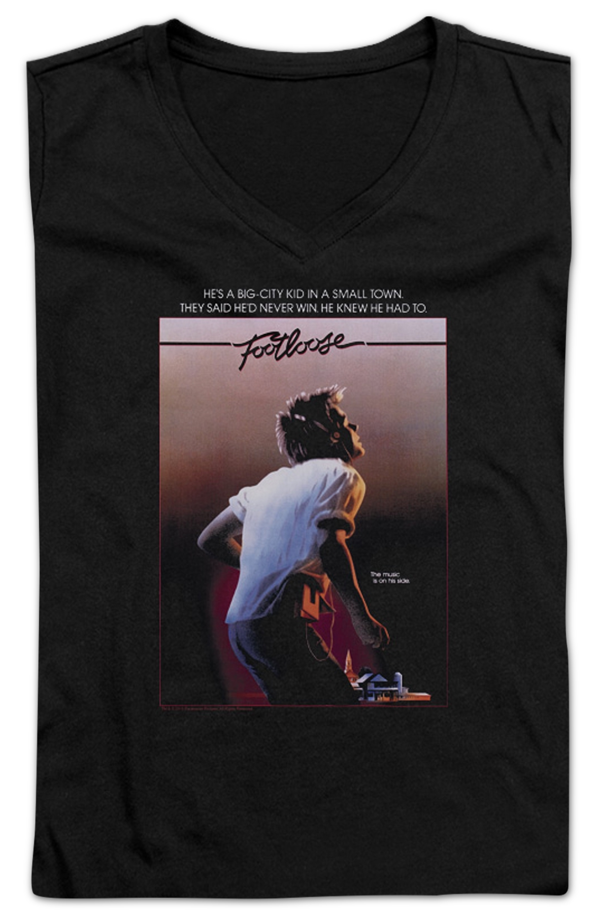 Ladies Footloose Poster V-Neck Shirt