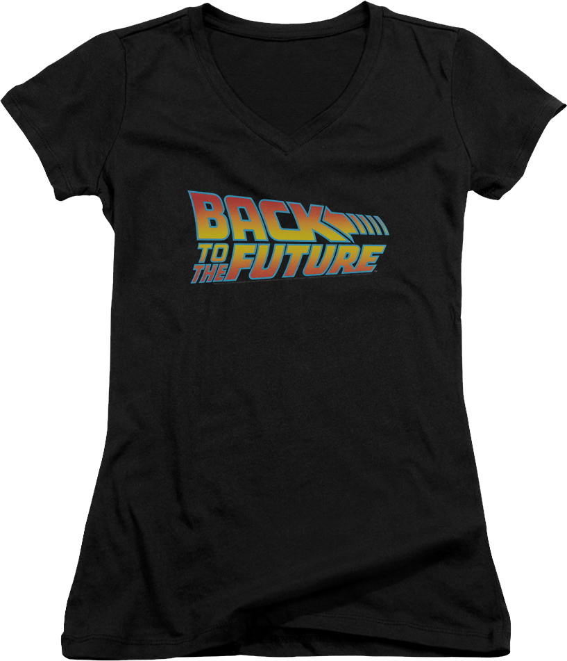 Ladies Logo Back To The Future V-Neck Shirt