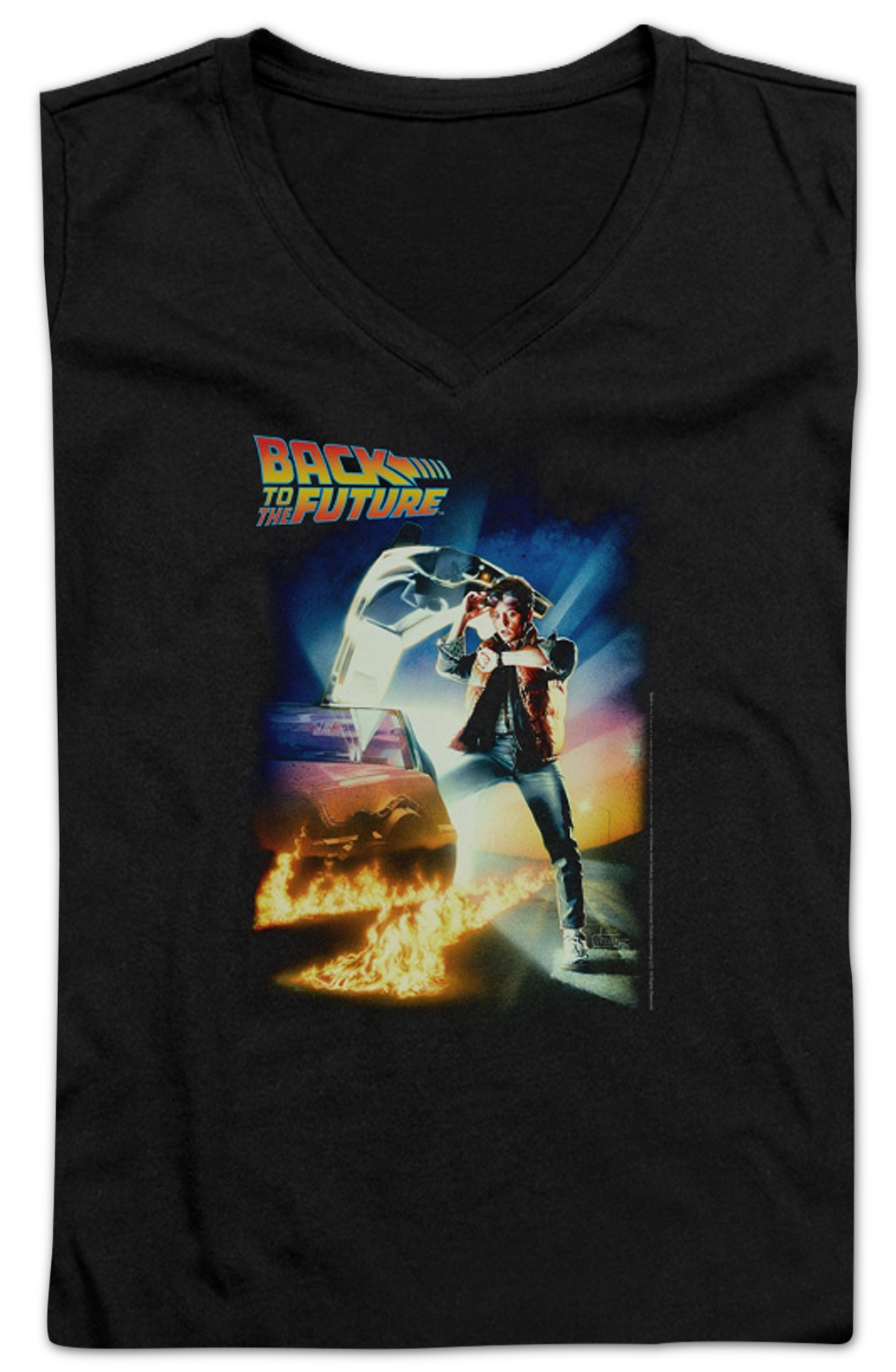 Ladies Movie Poster Back To The Future V-Neck Shirt