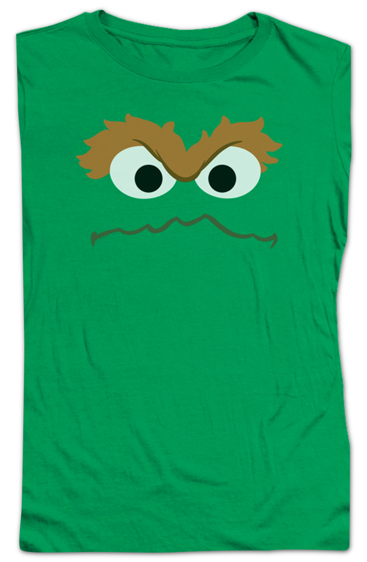 Ladies Oscar The Grouch Face Sesame Street Shirt