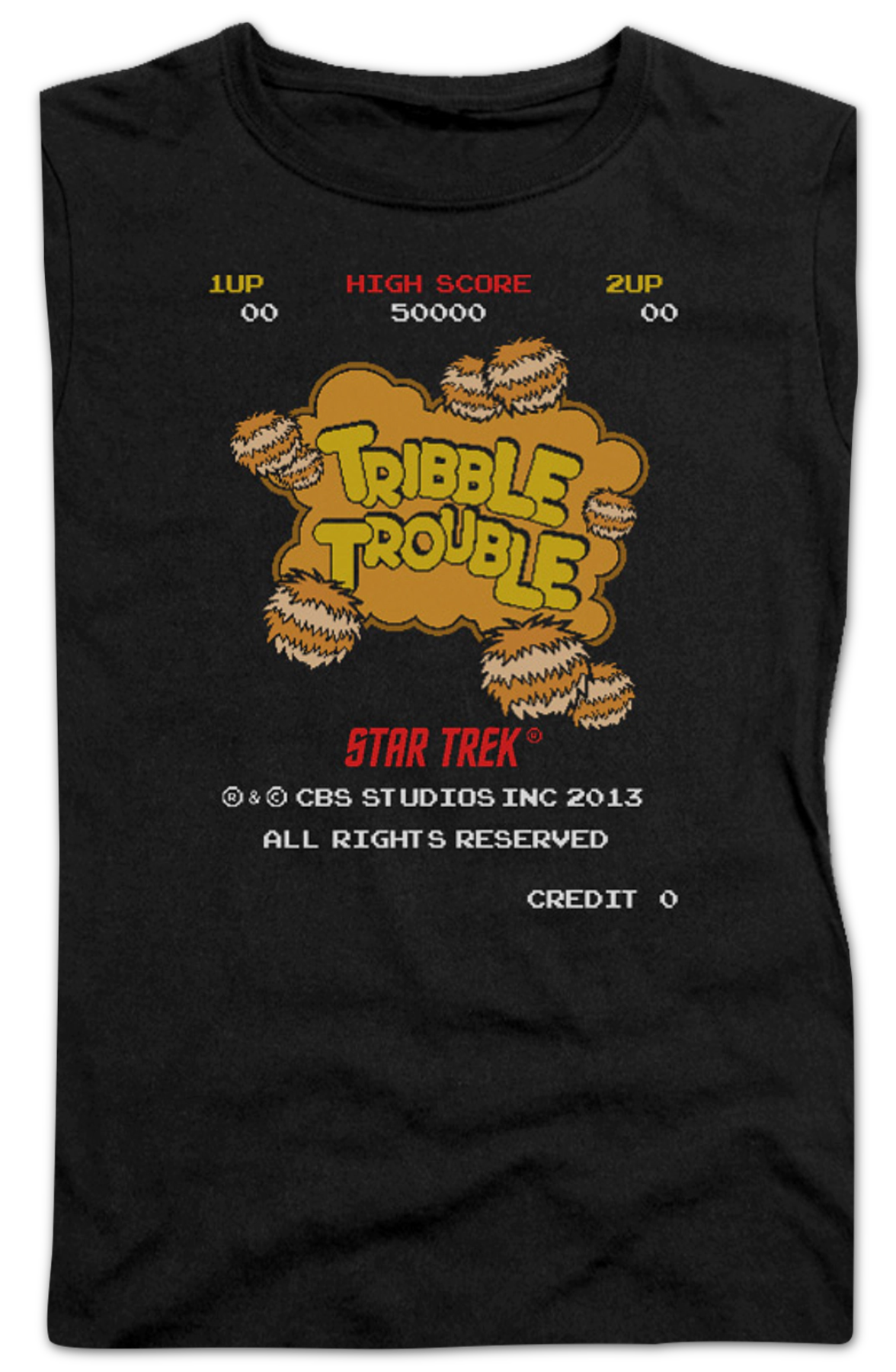 Ladies Tribble Trouble Video Game Star Trek Shirt