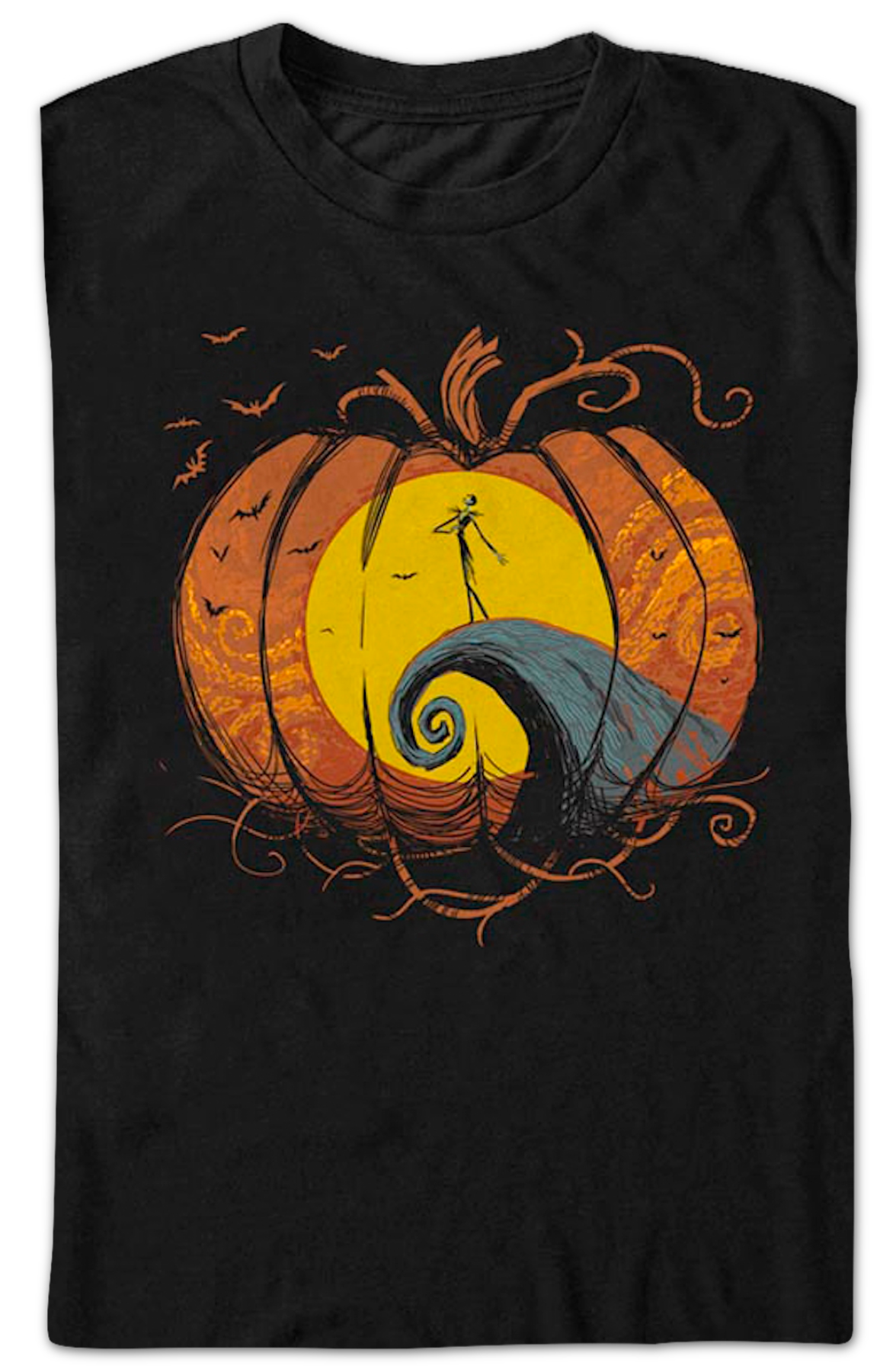 Pumpkin Silhouette Nightmare Before Christmas T-Shirt