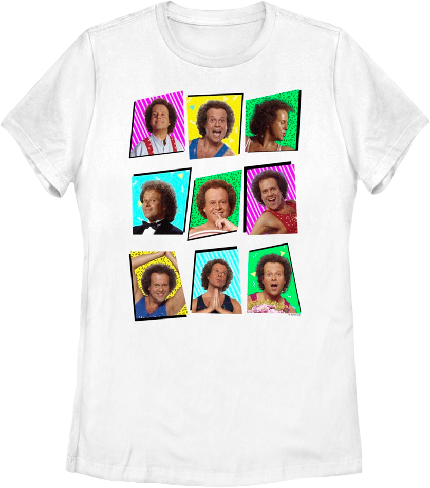 Womens Retro Collage Richard Simmons Shirt