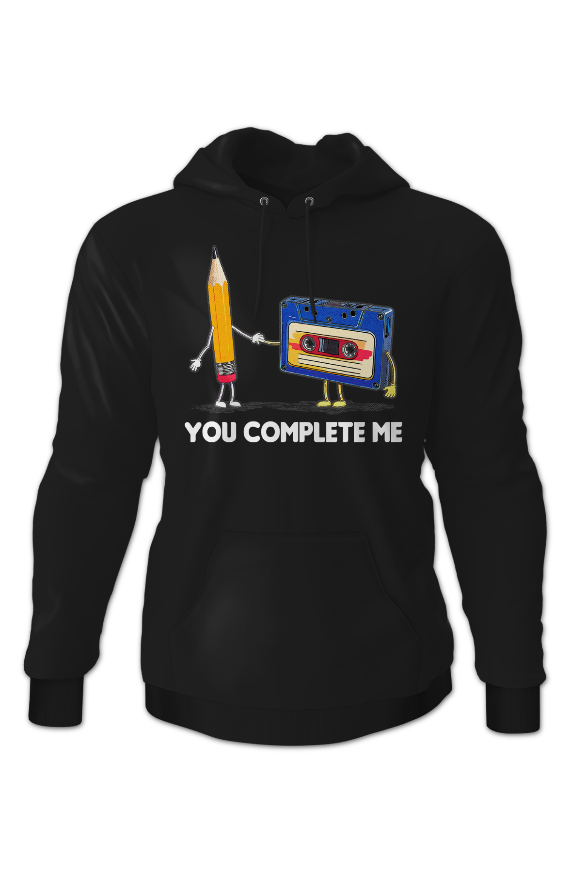 You Complete Me Pencil & Cassette Hoodie