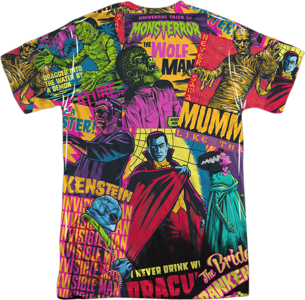 Universal Monster Mash Front & Back T-Shirt