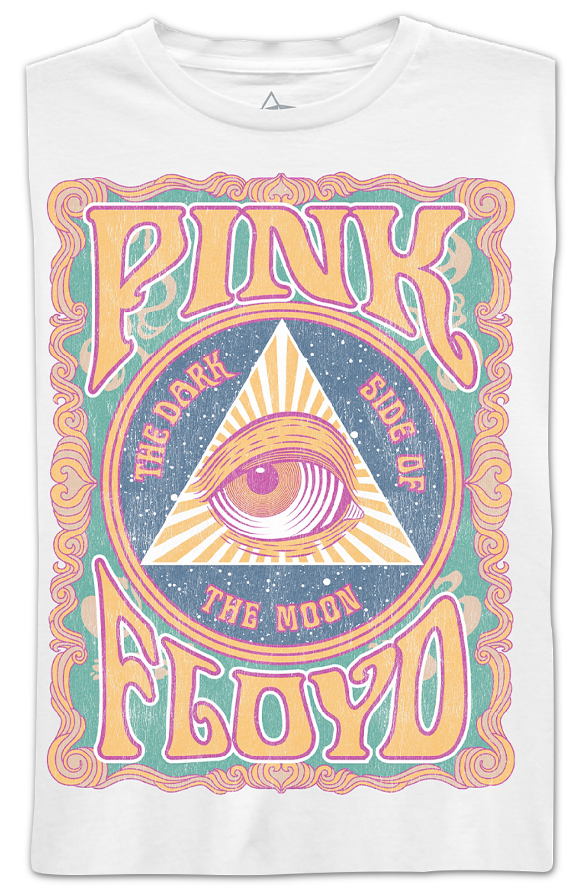 Womens Dark Side of the Moon All Seeing Eye Pink Floyd Shirt