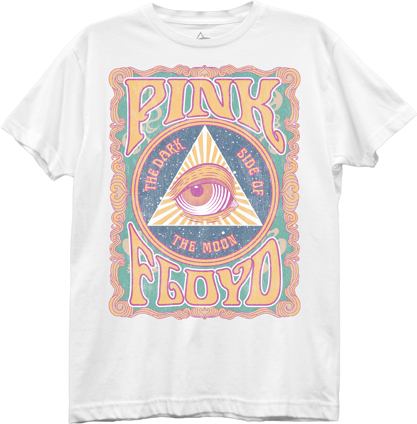 Womens Dark Side of the Moon All Seeing Eye Pink Floyd Shirt