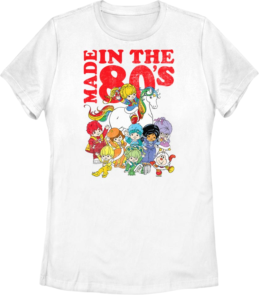 Womens White Made In The 80's Rainbow Brite Shirt