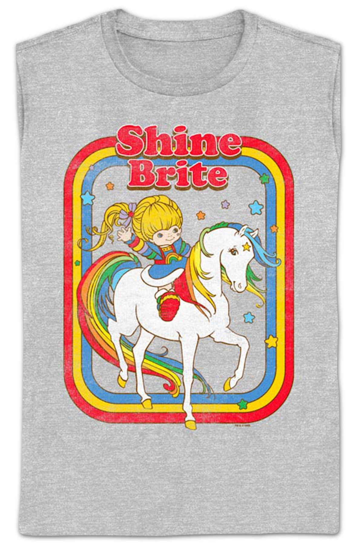 Womens Retro Shine Brite Colorful Frame Rainbow Brite Shirt