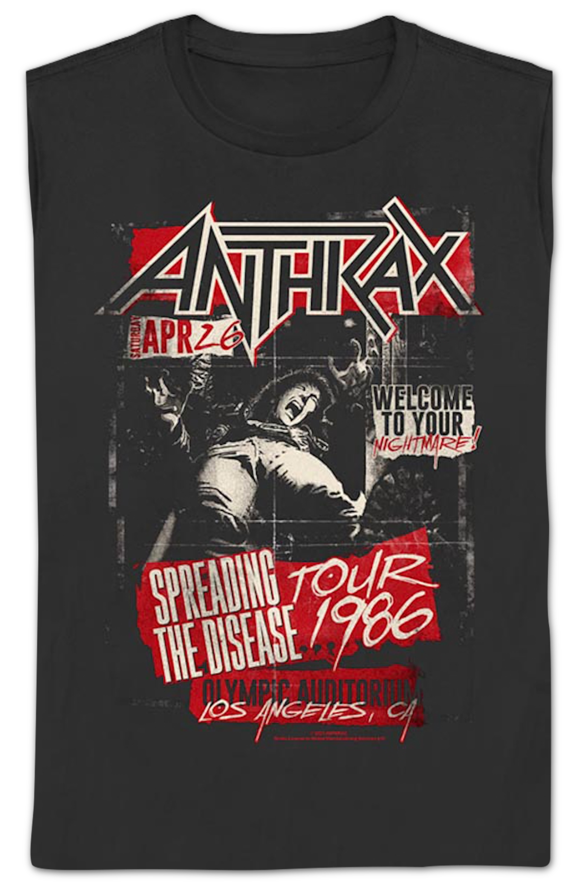 Womens Spreading The Disease Tour 1986 Anthrax Shirt