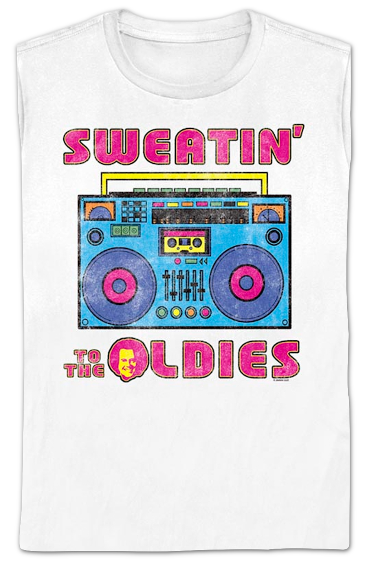 Womens Sweatin' To The Oldies Boombox Richard Simmons Shirt