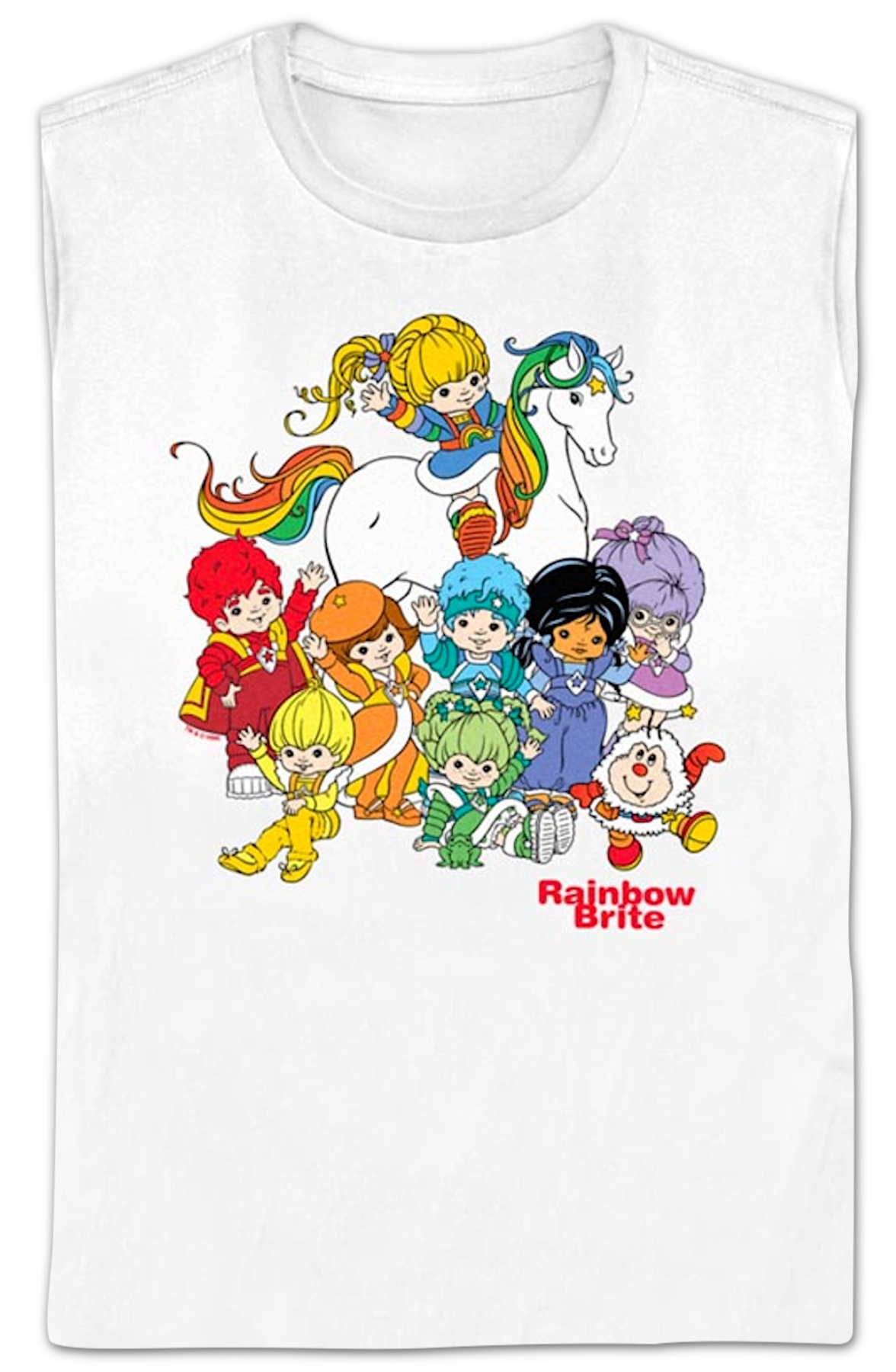 Womens White The Gang's All Here Rainbow Brite Shirt