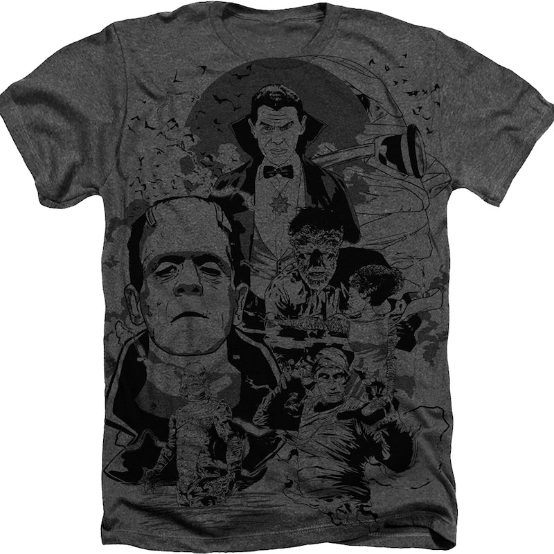 Big Print Collage Universal Monsters T-Shirt