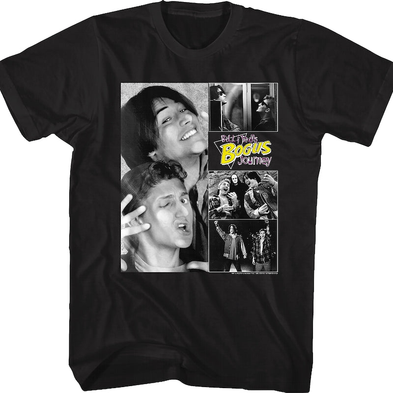 Black and White Collage Bill and Ted's Bogus Journey T-Shirt