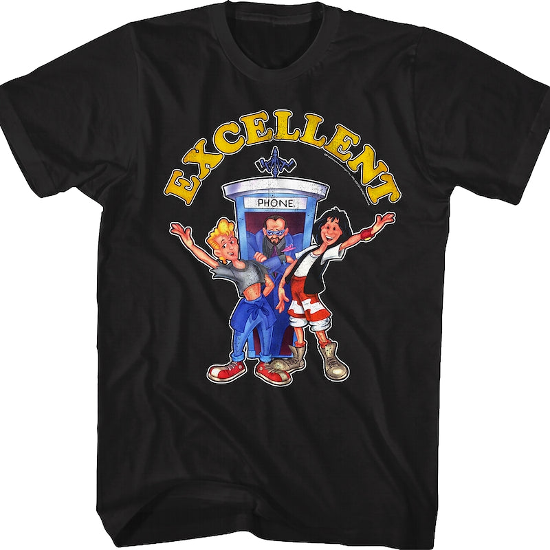 Cartoon Characters Bill and Ted's Excellent Adventure T-Shirt