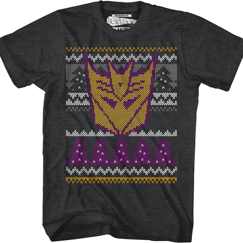 Decepticons Faux Ugly Christmas Sweater Transformers T-Shirt