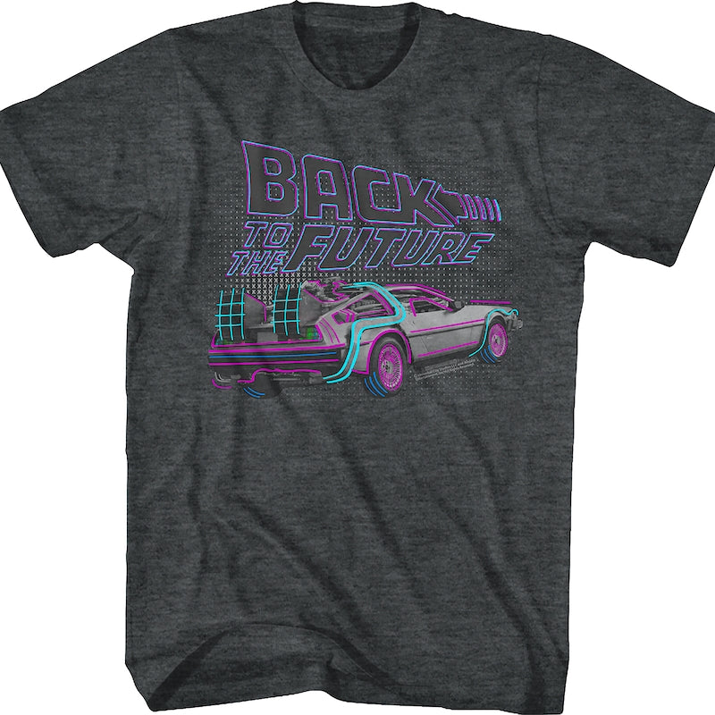 DeLorean Neon Outline Back To The Future T-Shirt