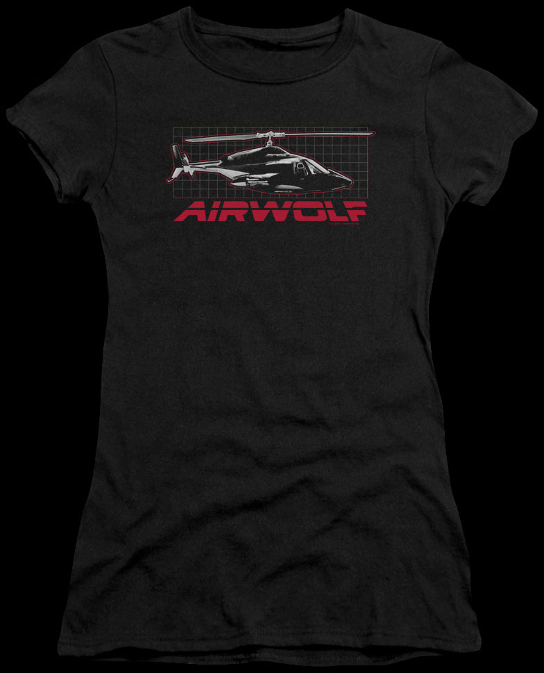 Ladies Helicopter Airwolf Shirt