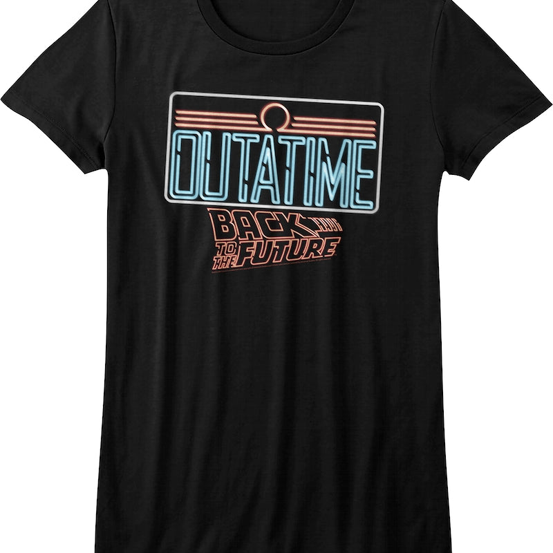 Womens Neon License Plate Back To The Future Shirt