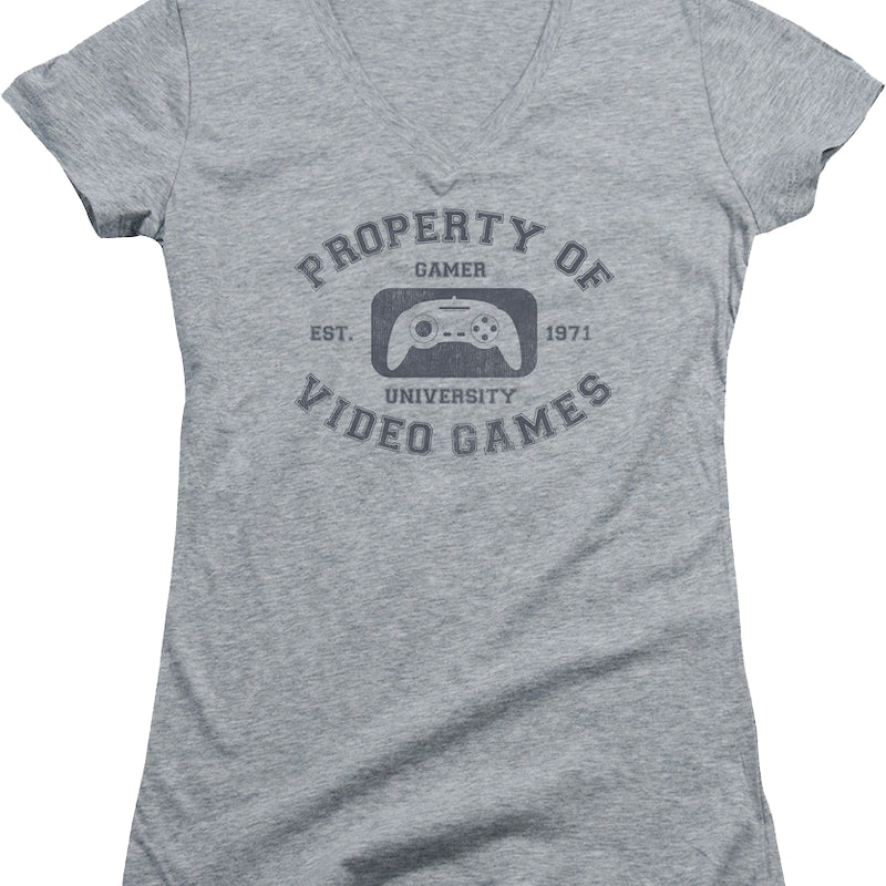Ladies Property Of Video Games V-Neck Shirt