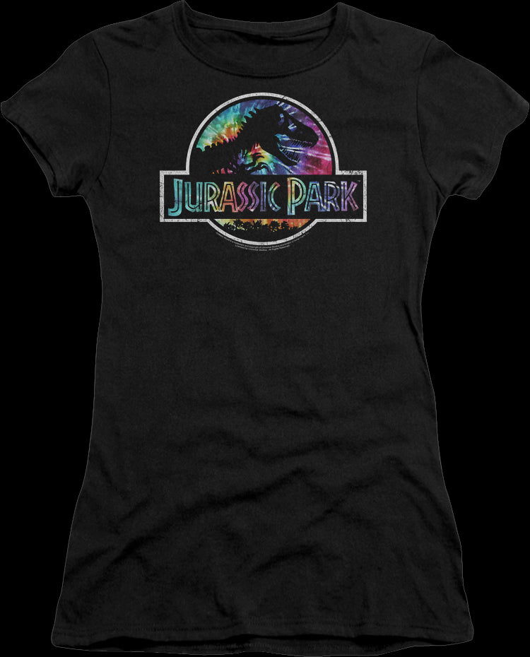 Ladies Tie Dye Logo Jurassic Park Shirt