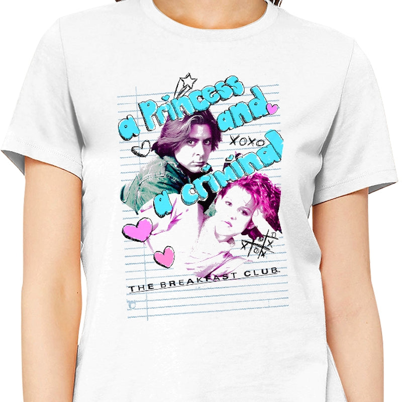 Womens Princess and Criminal Breakfast Club Shirt