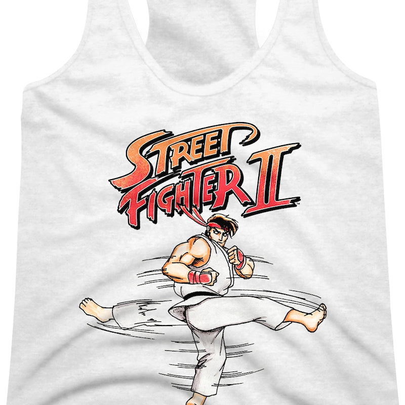 Ladies Ryu Hurricane Kick Street Fighter Racerback Tank Top
