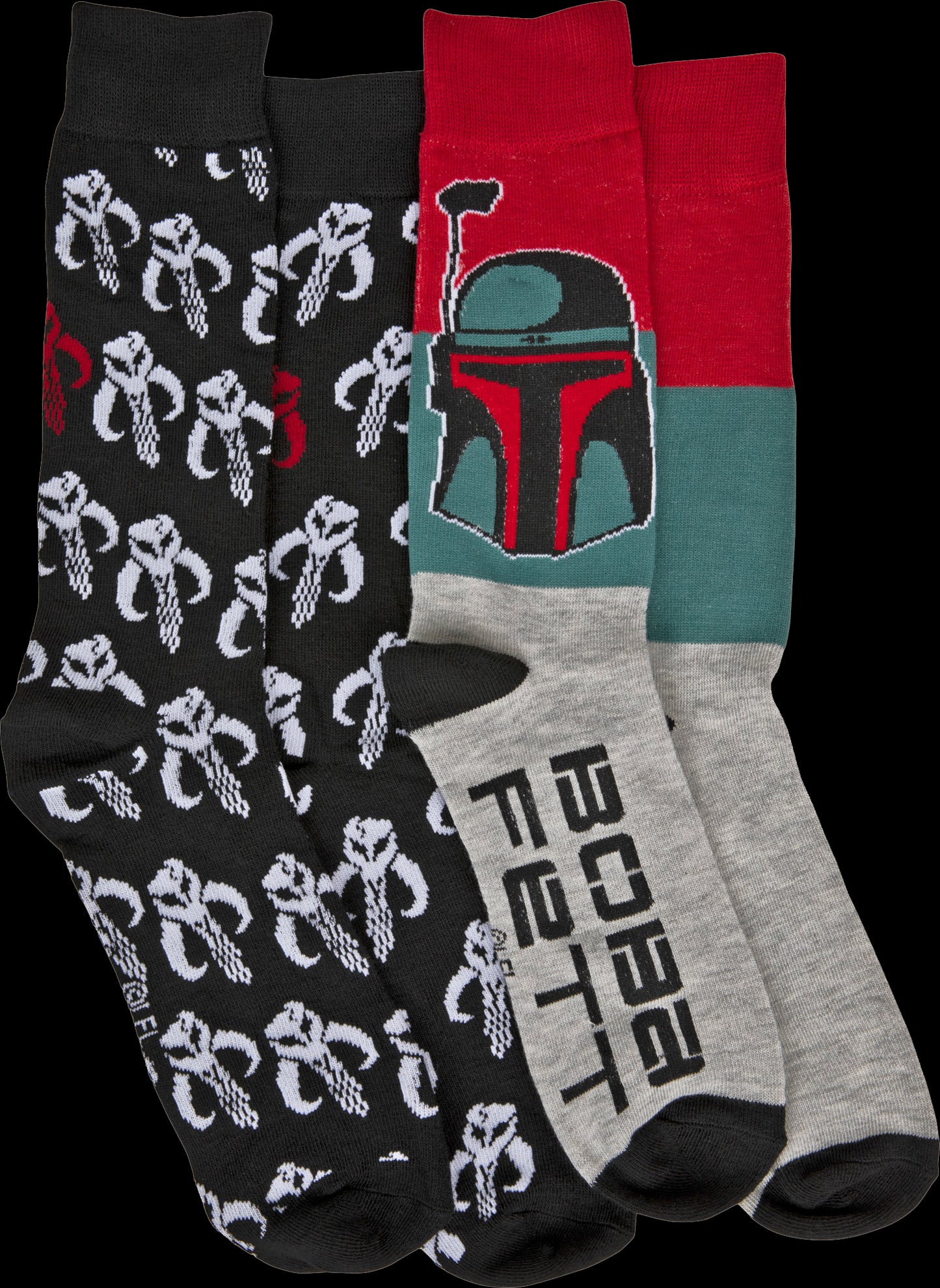 Mandalorian Logo And Boba Fett 2-Pack Star Wars Socks