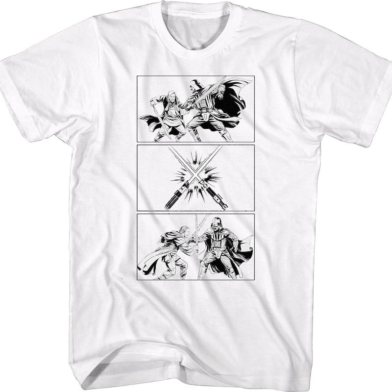 Obi-Wan Kenobi vs Darth Vader Sketch Star Wars T-Shirt