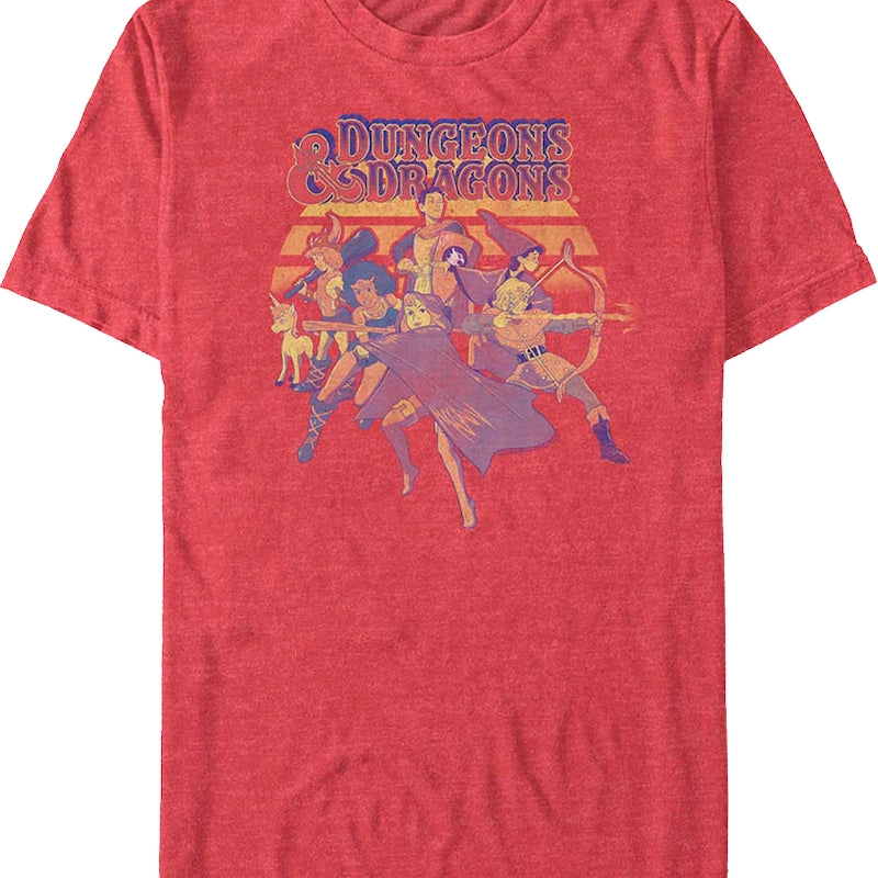 Retro Sunset Collage Dungeons & Dragons T-Shirt