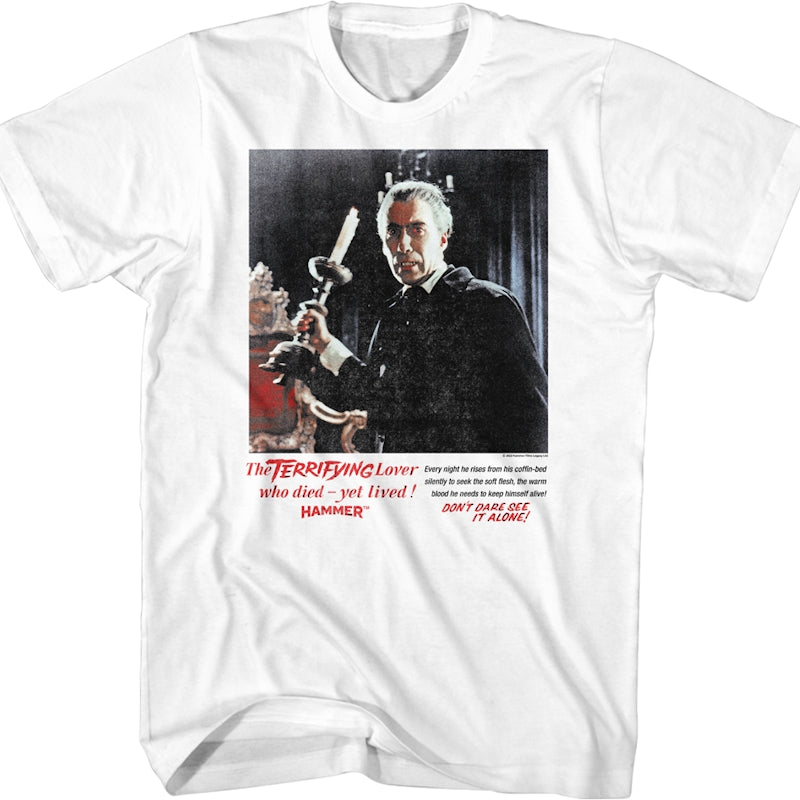 Terrifying Horror Of Dracula Hammer Films T-Shirt