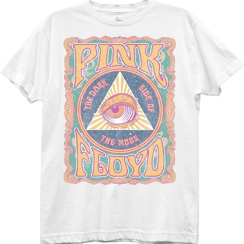 Womens Dark Side of the Moon All Seeing Eye Pink Floyd Shirt