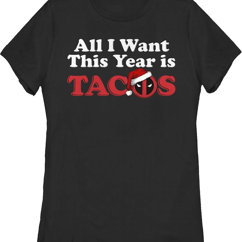 Womens Deadpool Christmas Tacos Shirt