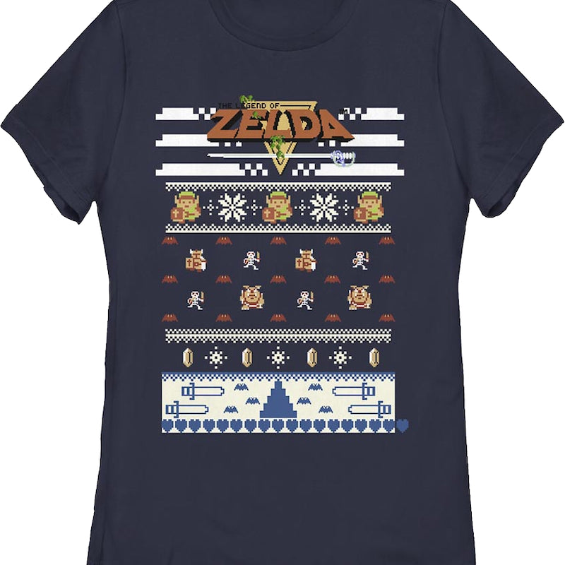 Womens Faux Ugly Christmas Sweater Legend of Zelda Shirt