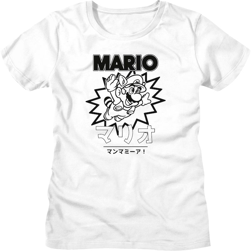 Womens Japanese Raccoon Mario Nintendo Shirt