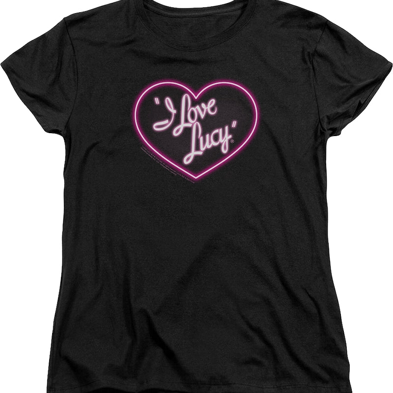 Womens Neon Logo I Love Lucy Shirt