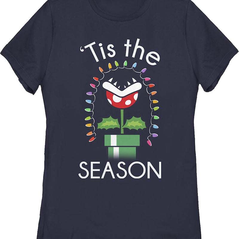 Womens Piranha Plant 'Tis The Season Super Mario Bros. Shirt