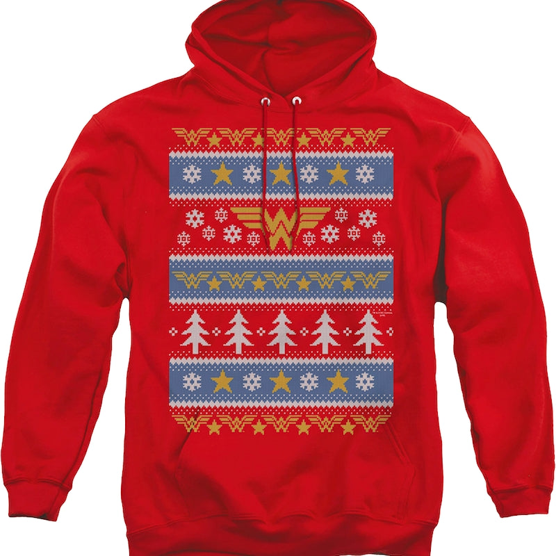 Wonder Woman Ugly Faux Knit DC Comics Hoodie