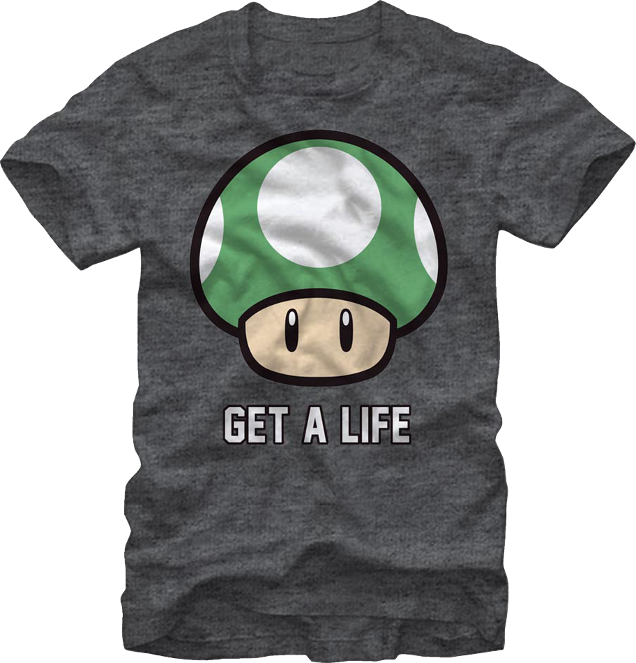 1-Up Mushroom Get A Life Super Mario Bros. T-Shirt