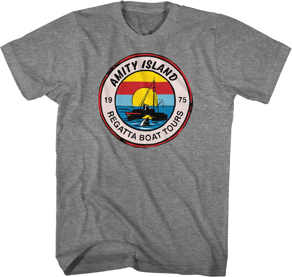 1975 Amity Island Regatta Boat Tours Jaws T-Shirt